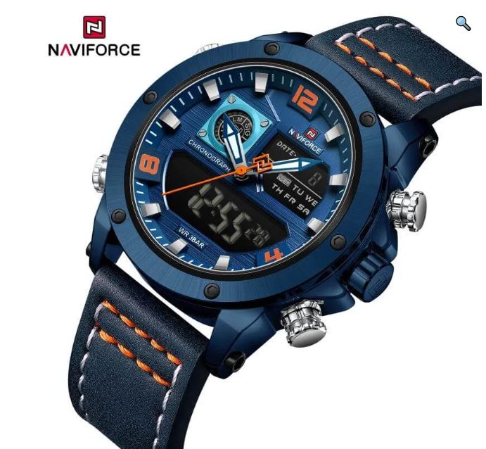 NaviForce NF9236 Classic Fashion Double Time Multifunctional Leather Strap Watch For Men - Black 6