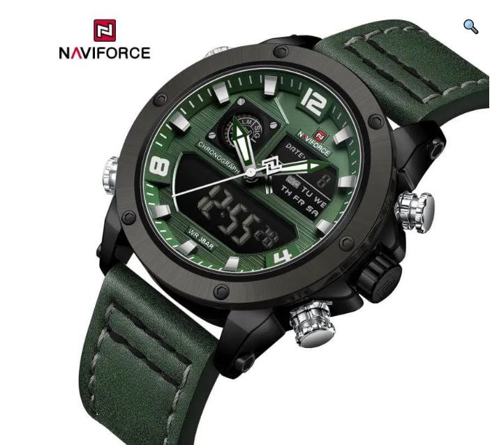 NaviForce NF9236 Classic Fashion Double Time Multifunctional Leather Strap Watch For Men - Black 10