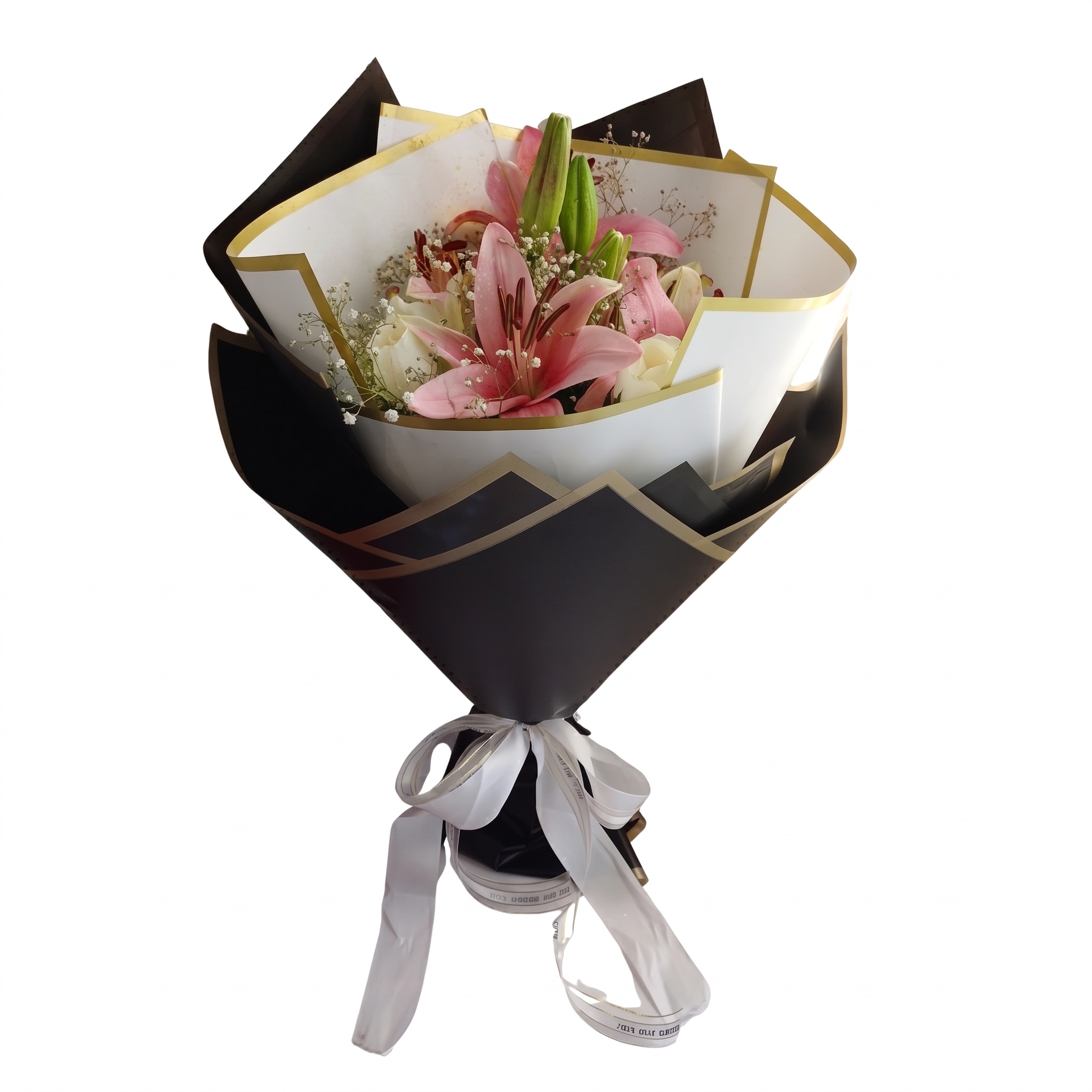 Elegant Lily and Rose Bouquet