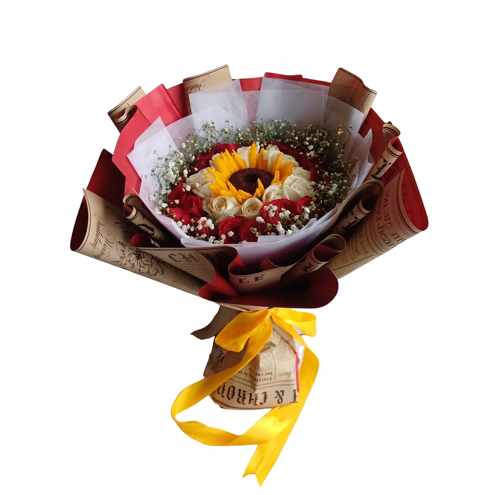 Sunflower and Rose Bouquet