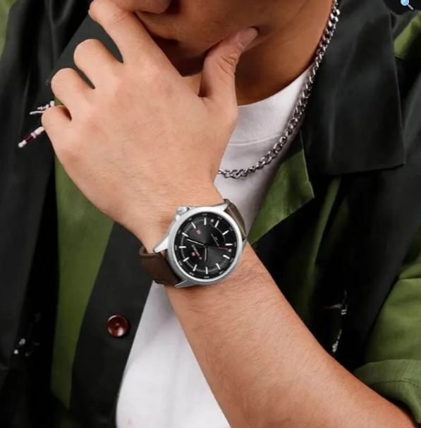 NaviForce NF9248 Simple Casual Quartz Movement Luminous Date Display Leather Watch For Men - Black 4