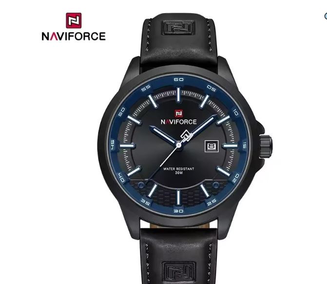 NaviForce NF9248 Simple Casual Quartz Movement Luminous Date Display Leather Watch For Men - Black 7