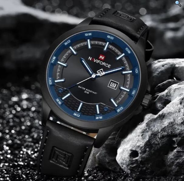 NaviForce NF9248 Simple Casual Quartz Movement Luminous Date Display Leather Watch For Men - Black 8