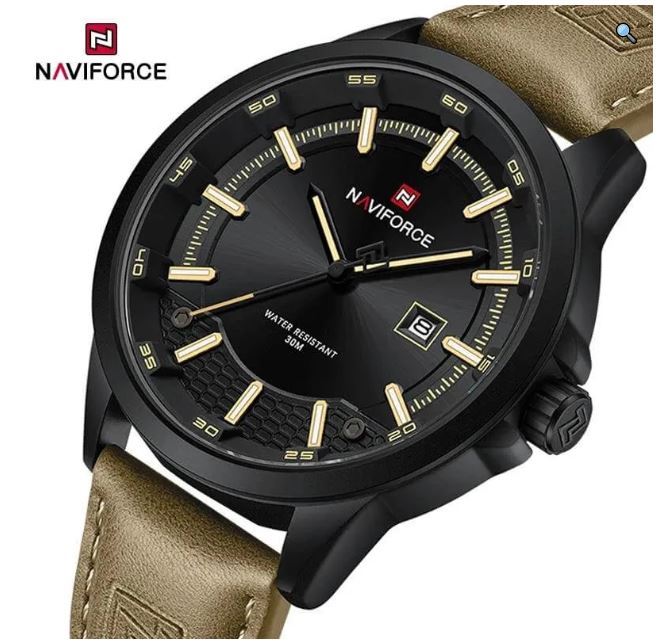 NaviForce NF9248 Simple Casual Quartz Movement Luminous Date Display Leather Watch For Men - Black 13