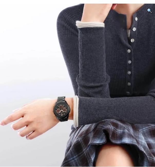NaviForce NF5045 Women's Fashion Multifunction Heart Shape Dual Display Stainless Steel Watch - Black 2