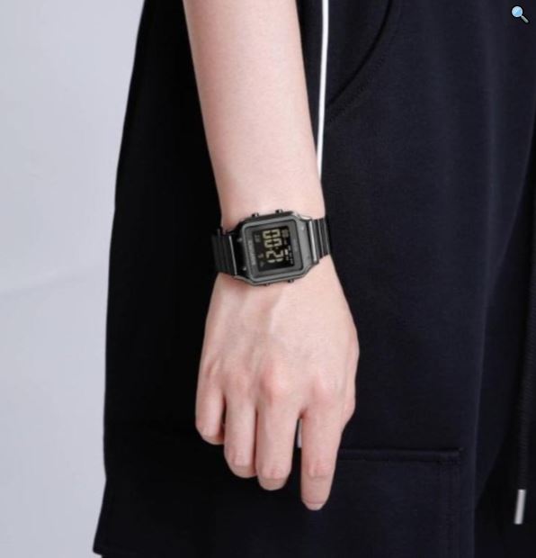NaviForce NF5046 Women's Digital Movement Square Shape Stainless Steel Watch - Black 2