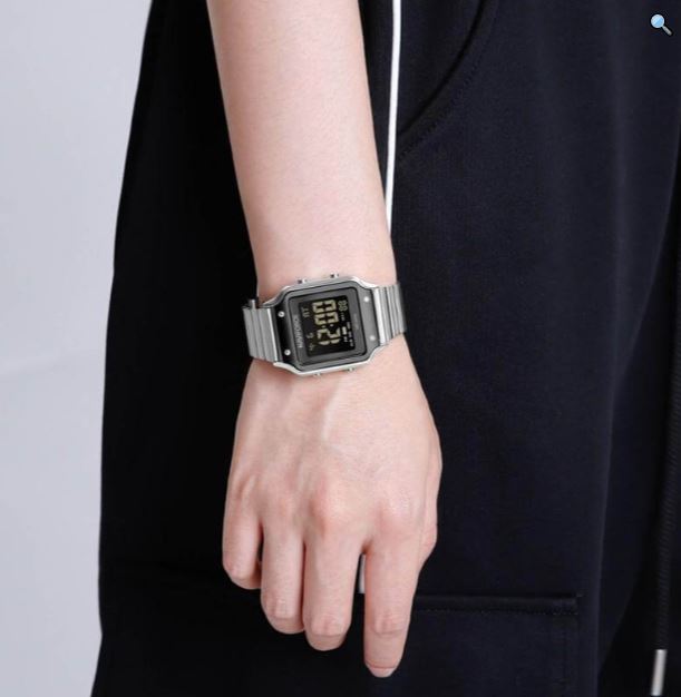 NaviForce NF5046 Women's Digital Movement Square Shape Stainless Steel Watch - Black 5