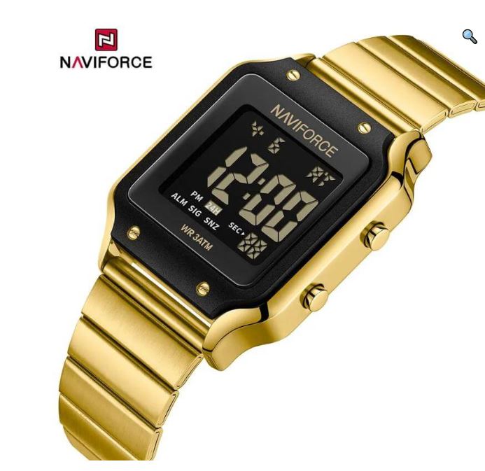 NaviForce NF5046 Women's Digital Movement Square Shape Stainless Steel Watch - Black 6