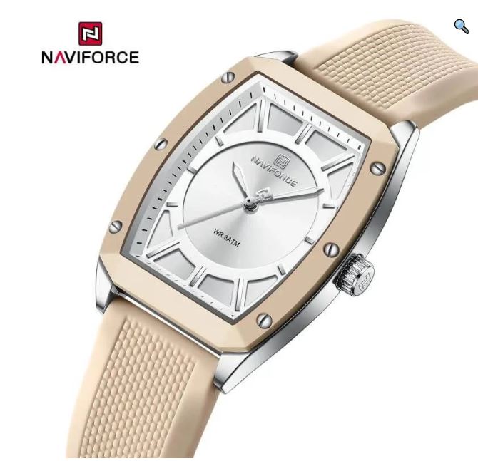NaviForce NF5049 Simple Elegant Minimalist Barrel Shaped Quartz Movement Women's Watch -Rosegold/Beige 9