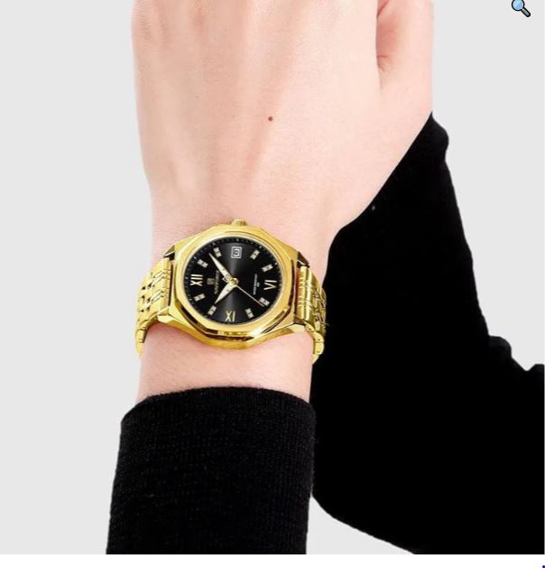 NaviForce NF5052 Business Classic Date Display Stainless Steel Watch For Women - Black/Golden 2