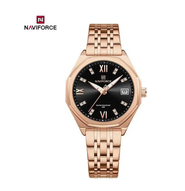 NaviForce NF5052 Business Classic Date Display Stainless Steel Watch For Women - Black/Golden 3