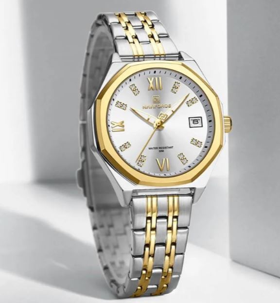 NaviForce NF5052 Business Classic Date Display Stainless Steel Watch For Women - Black/Golden 4