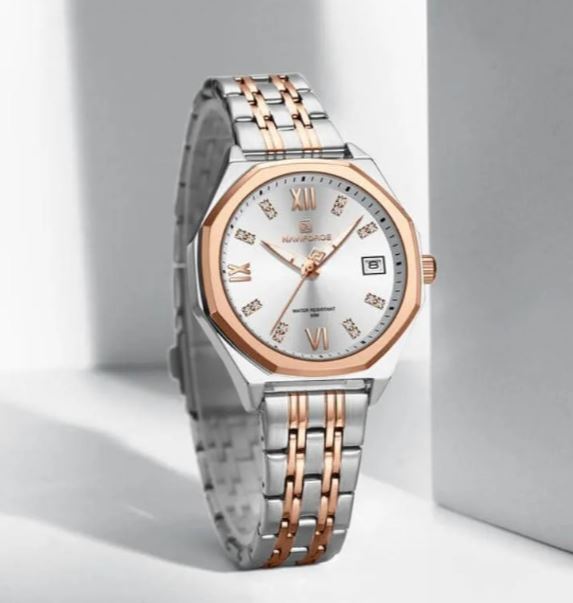 NaviForce NF5052 Business Classic Date Display Stainless Steel Watch For Women - Black/Golden 5