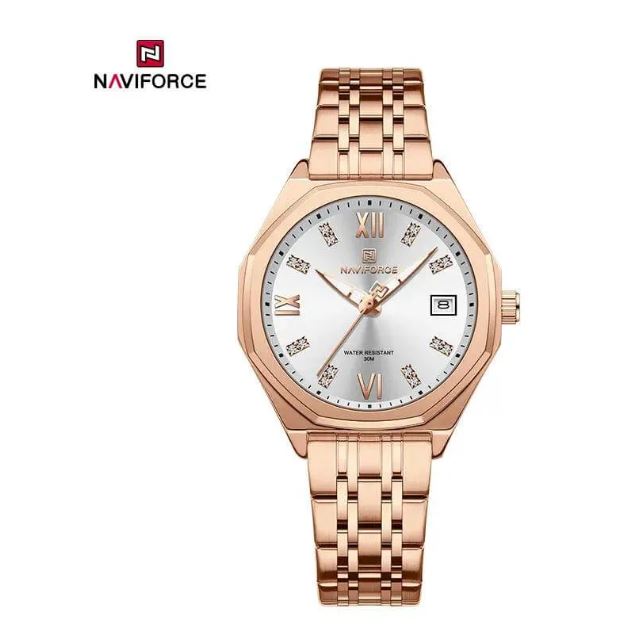 NaviForce NF5052 Business Classic Date Display Stainless Steel Watch For Women - Black/Golden 6