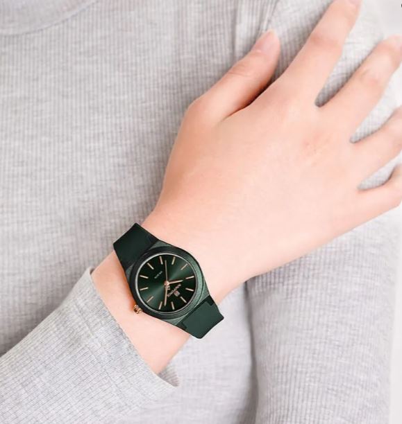 NaviForce NF5056 Women's Simple Casual Round Dial Silicon Strap Watch - Green 2