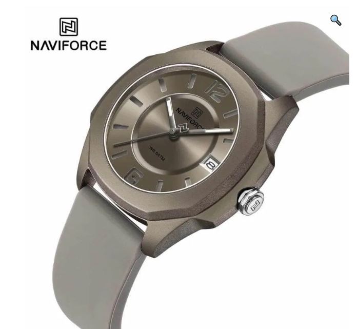 NaviForce NF7107 Fashion Simple Elegant Octagonal Bezel Silicon Strap Watch For Women - Beige 3