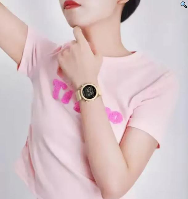 Naviforce NF7108 Fashion Multifunction Digital Silicon Strap Luminious Watch For Women - Beige 2
