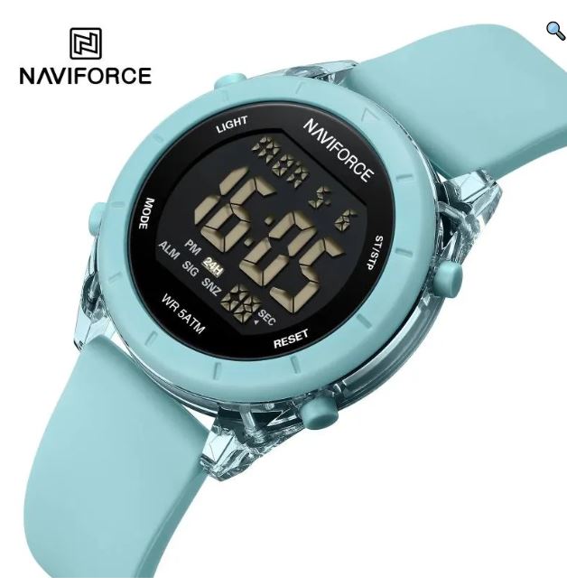 Naviforce NF7108 Fashion Multifunction Digital Silicon Strap Luminious Watch For Women - Beige 4