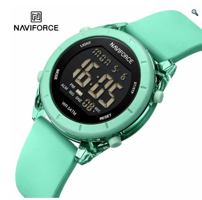 Naviforce NF7108 Fashion Multifunction Digital Silicon Strap Luminious Watch For Women - Beige 9