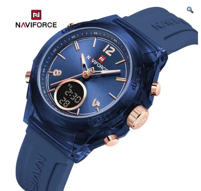 NaviForce NF7109 Simple Fashion Dual Display Silicon Strap Watch For Women - Black 3