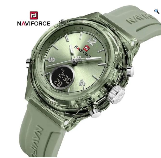 NaviForce NF7109 Simple Fashion Dual Display Silicon Strap Watch For Women - Black 4