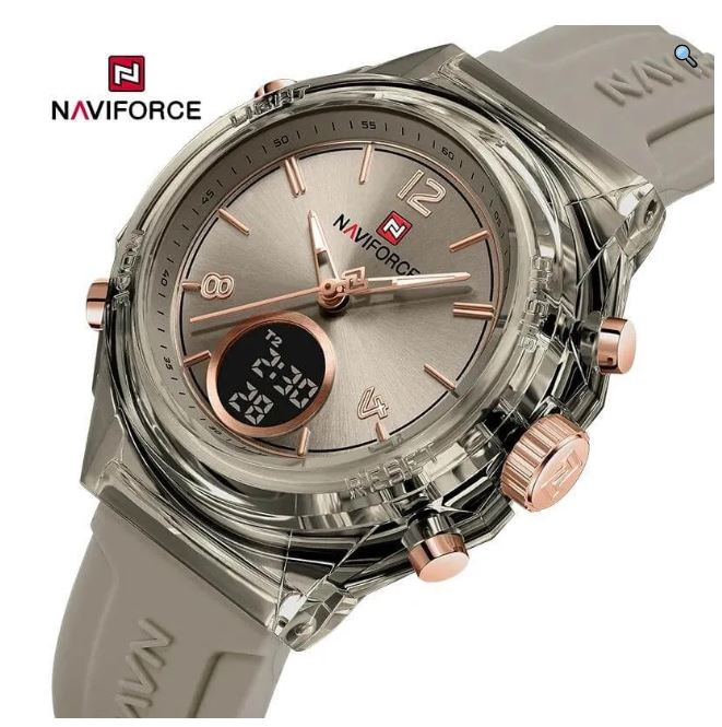 NaviForce NF7109 Simple Fashion Dual Display Silicon Strap Watch For Women - Black 5