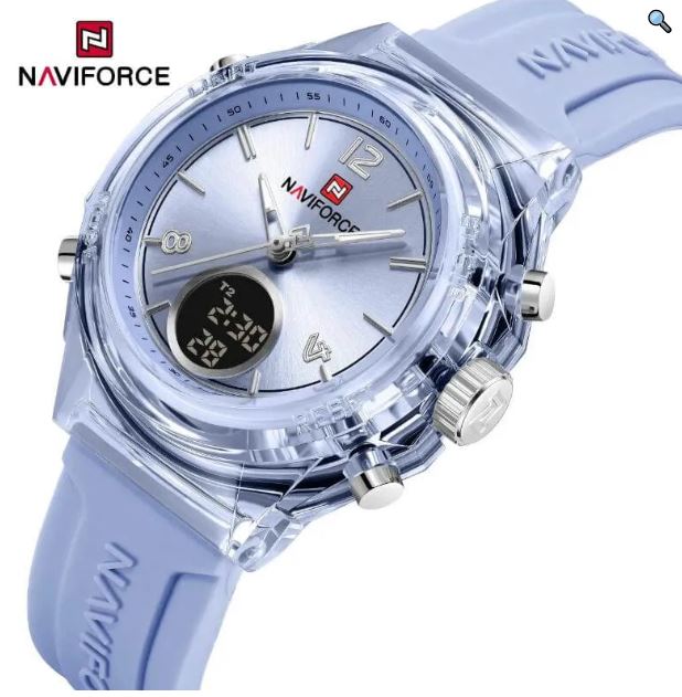 NaviForce NF7109 Simple Fashion Dual Display Silicon Strap Watch For Women - Black 6