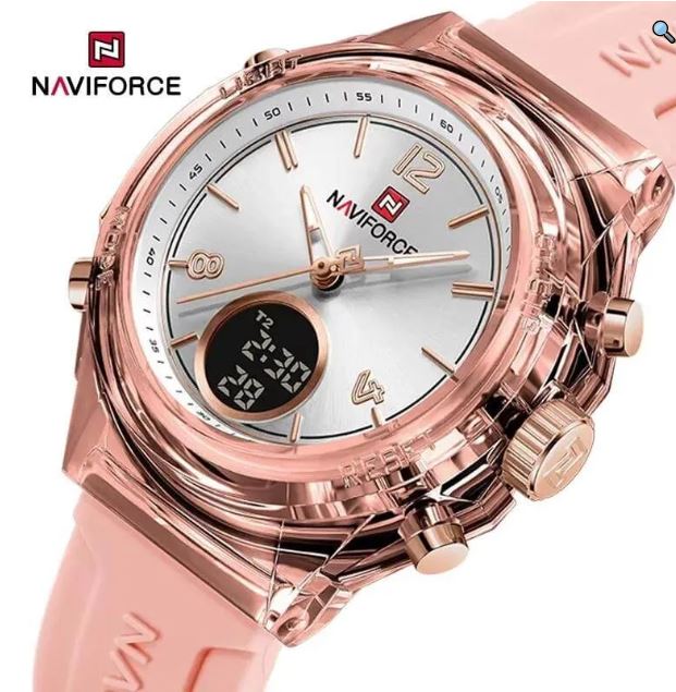 NaviForce NF7109 Simple Fashion Dual Display Silicon Strap Watch For Women - Black 7