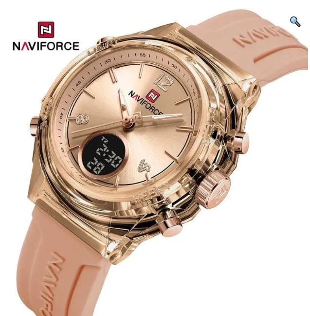 NaviForce NF7109 Simple Fashion Dual Display Silicon Strap Watch For Women - Black 8