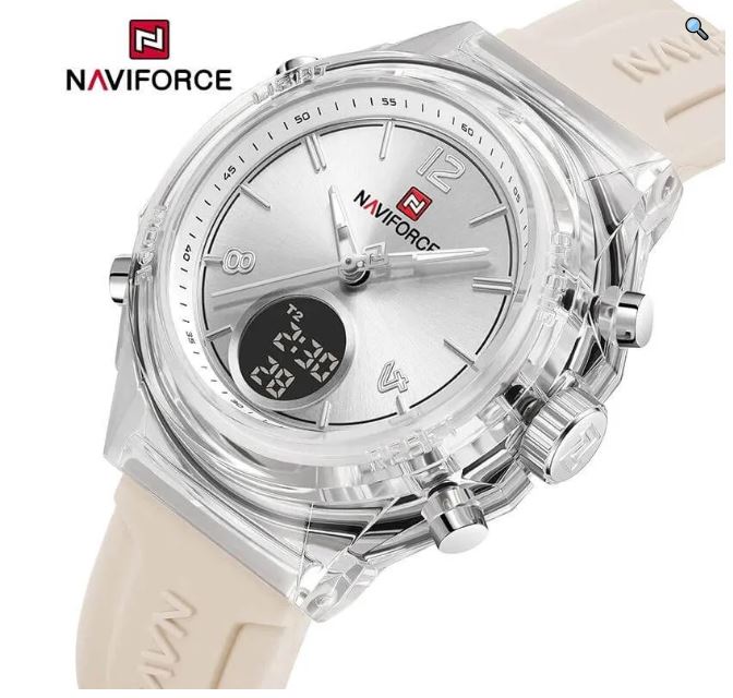 NaviForce NF7109 Simple Fashion Dual Display Silicon Strap Watch For Women - Black 9