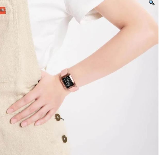 NaviForce NF7118 Simple Elegant Led Light Square Dial Silicon Strap Watch For Women - Pink 2