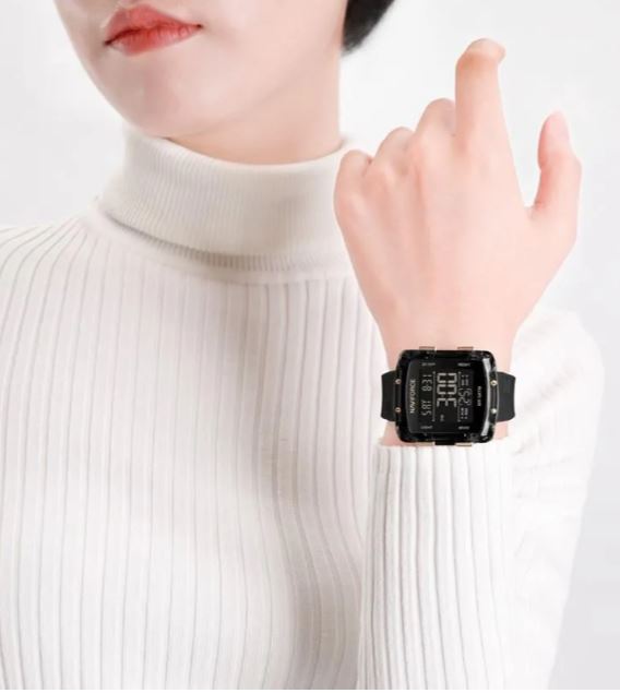 NaviForce NF7121 Women's Digital Movement Square Shape Silicon Strap Watch - Black 2