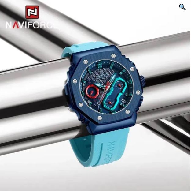 NaviForce NF8035 Women's Fashion Chronograph Date Display Silicone Strap Watch - Blue 2
