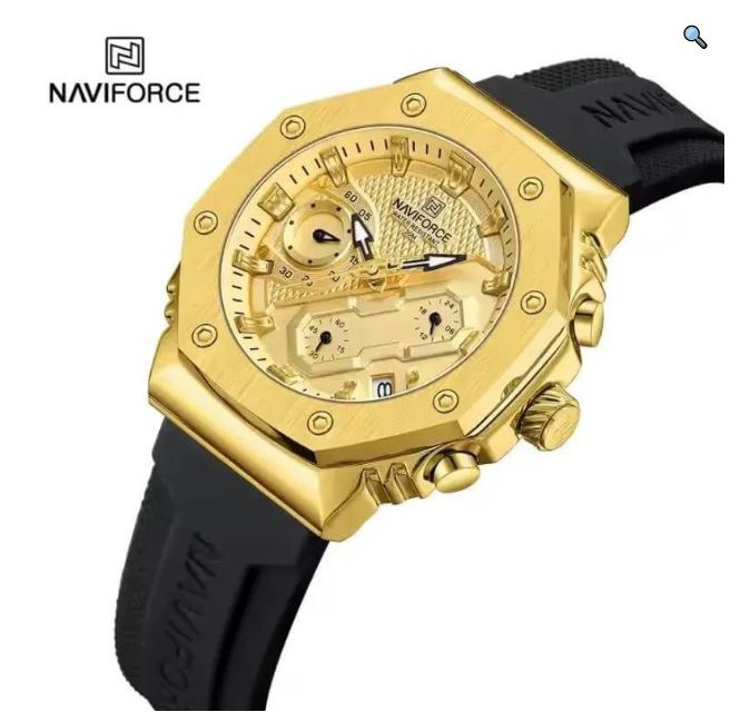 NaviForce NF8035 Women's Fashion Chronograph Date Display Silicone Strap Watch - Blue 3