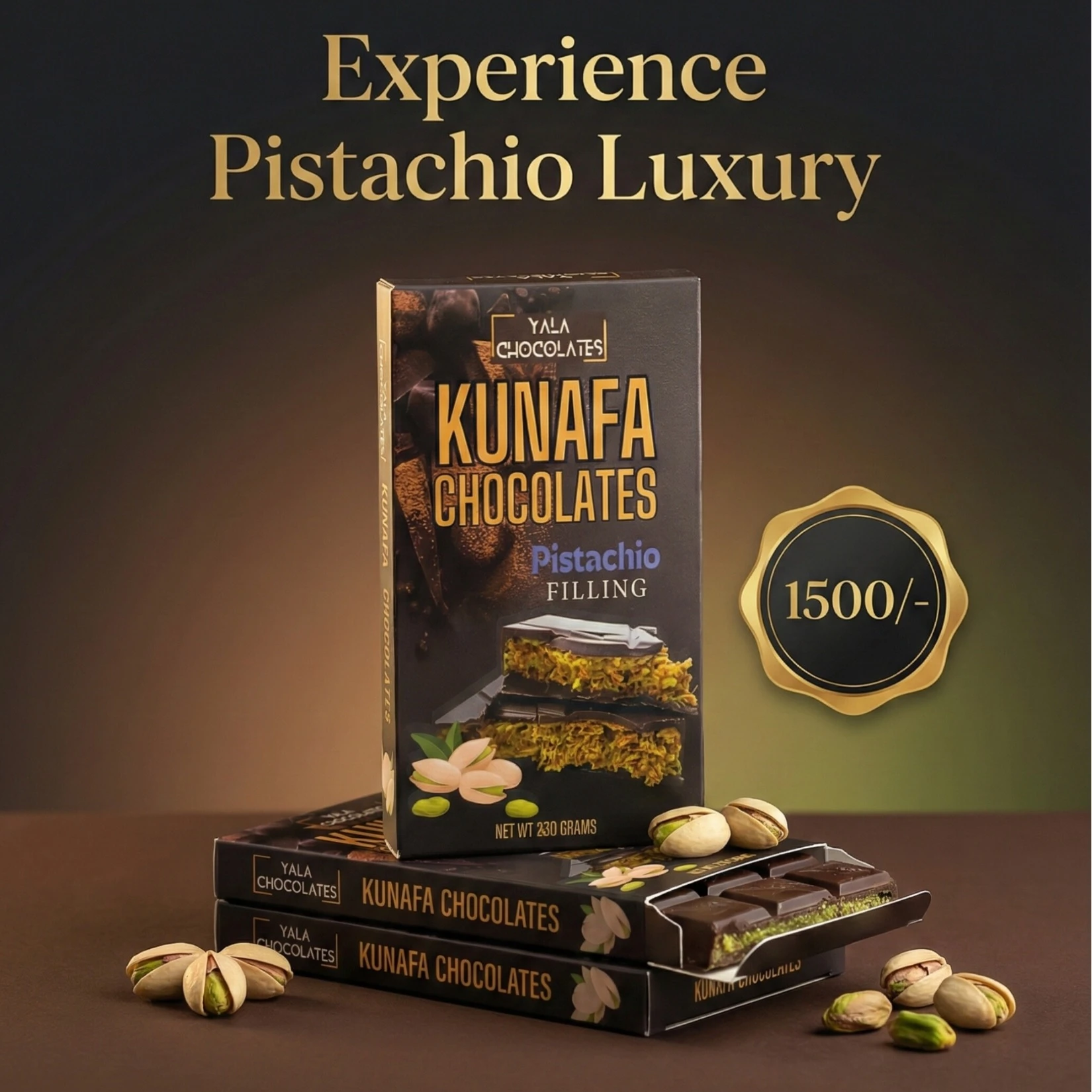 Pstachio Kunafa Chocolate(230 gms)