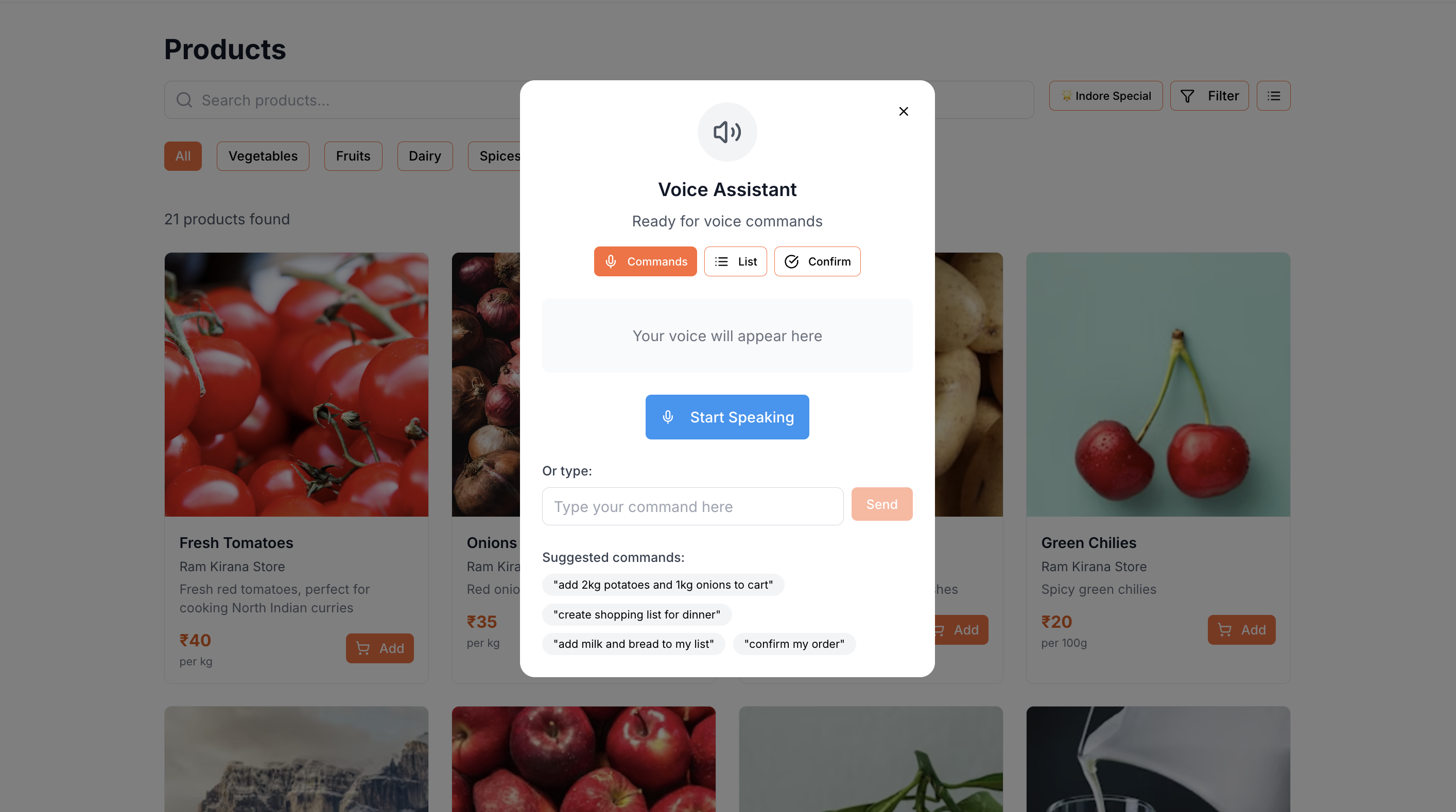 Voice-Enabled Regional Supermarket