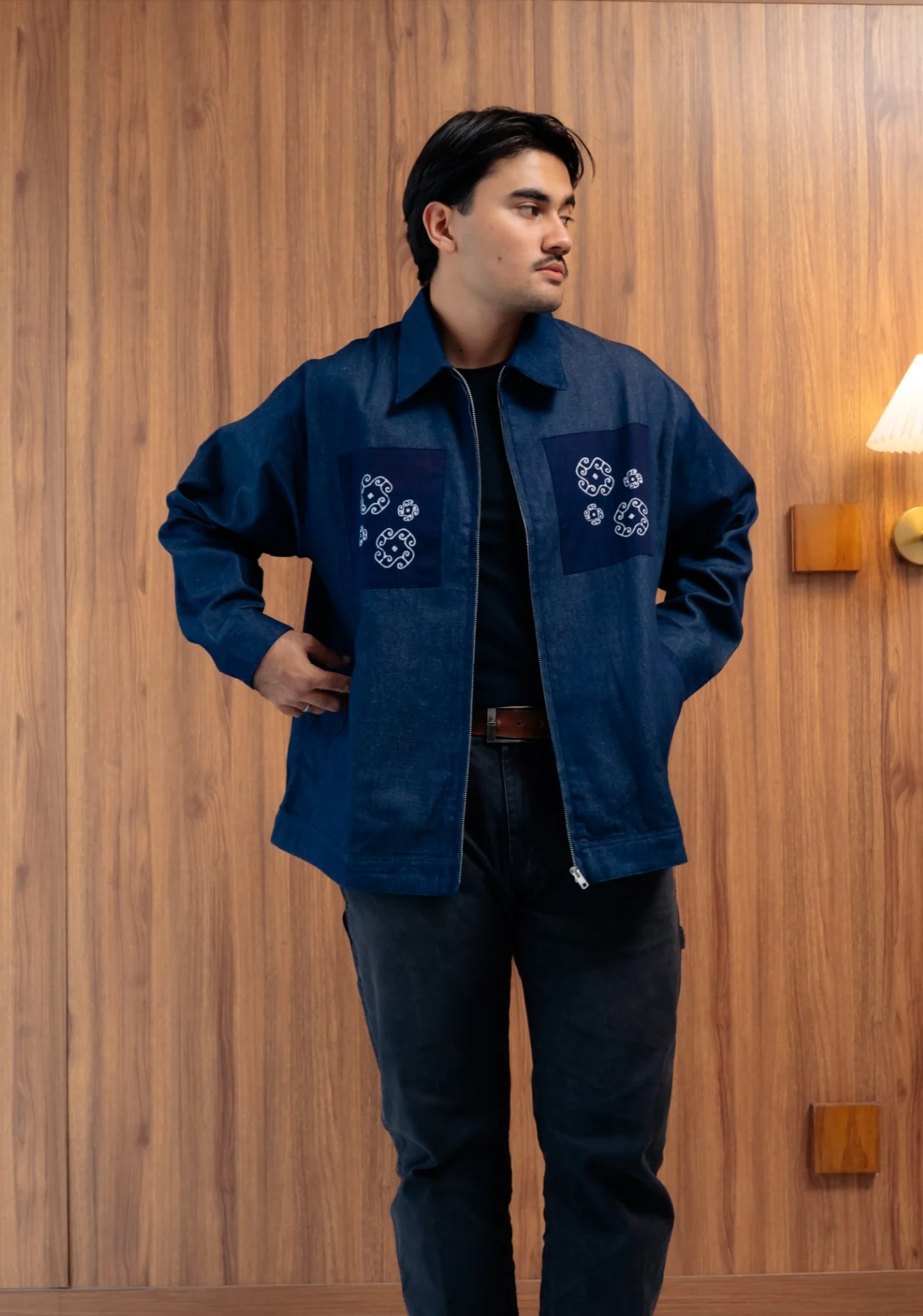 Jaket Denim Pria Patch Batik 9