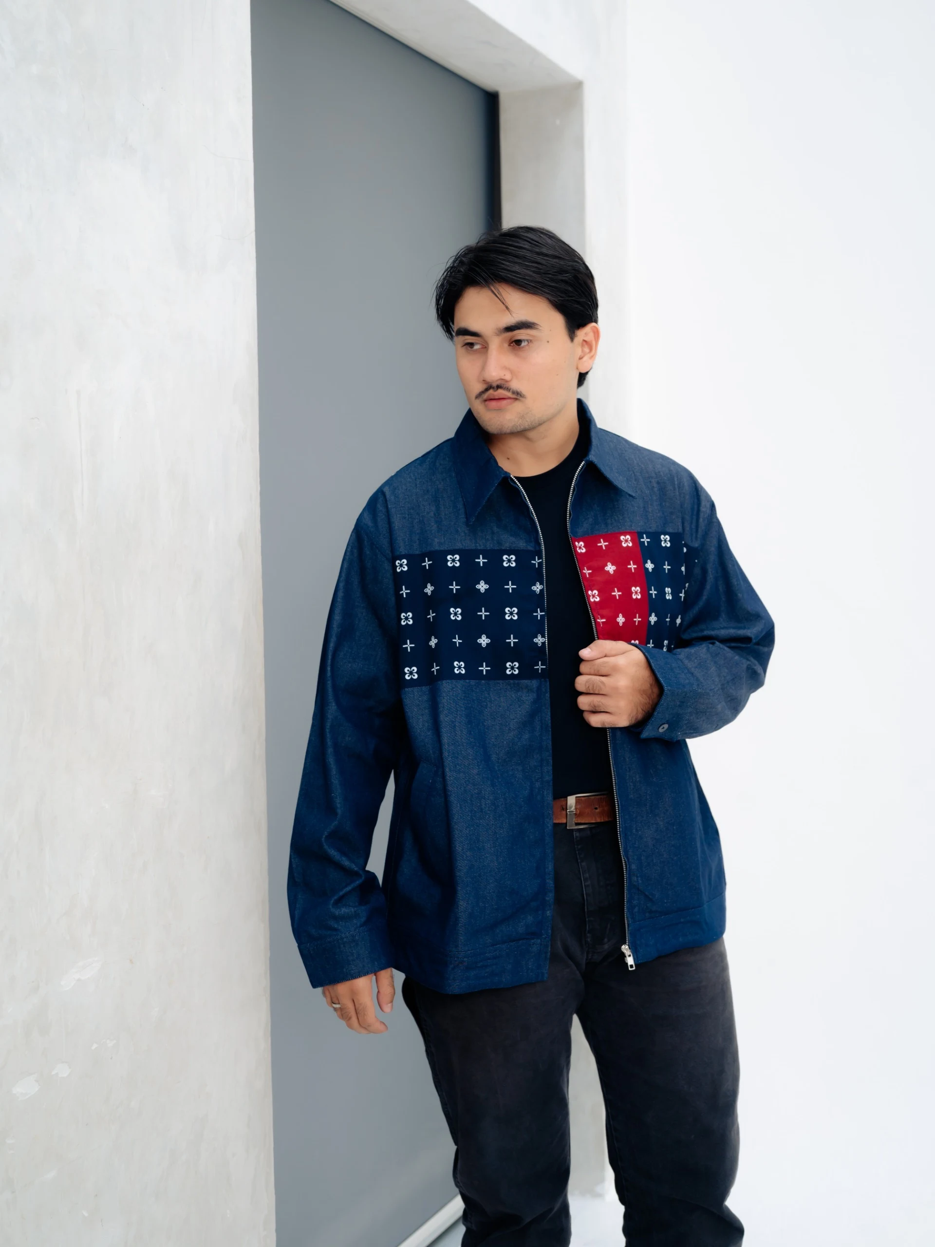 Jaket Denim Pria Patch Batik 7