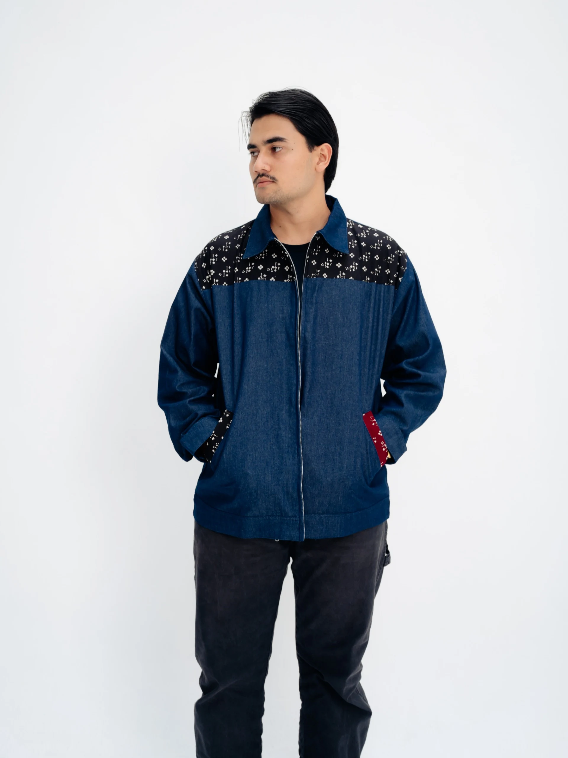Jaket Denim Pria Patch Batik 3
