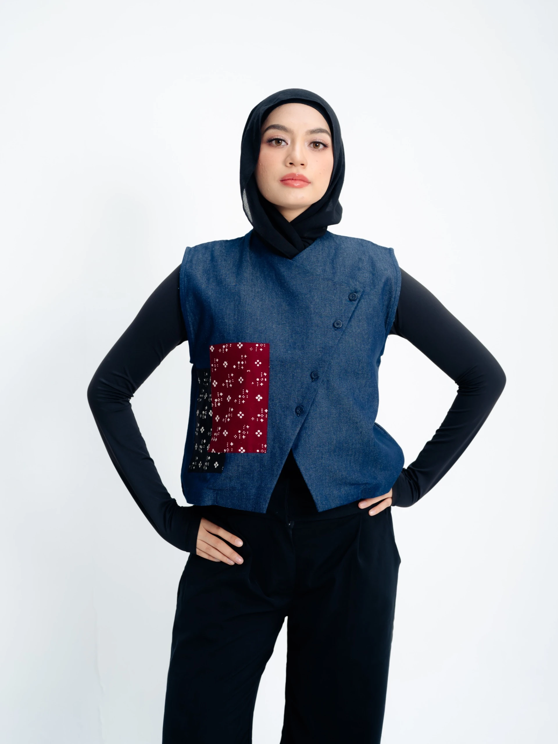 Vest Denim Patch Batik 7