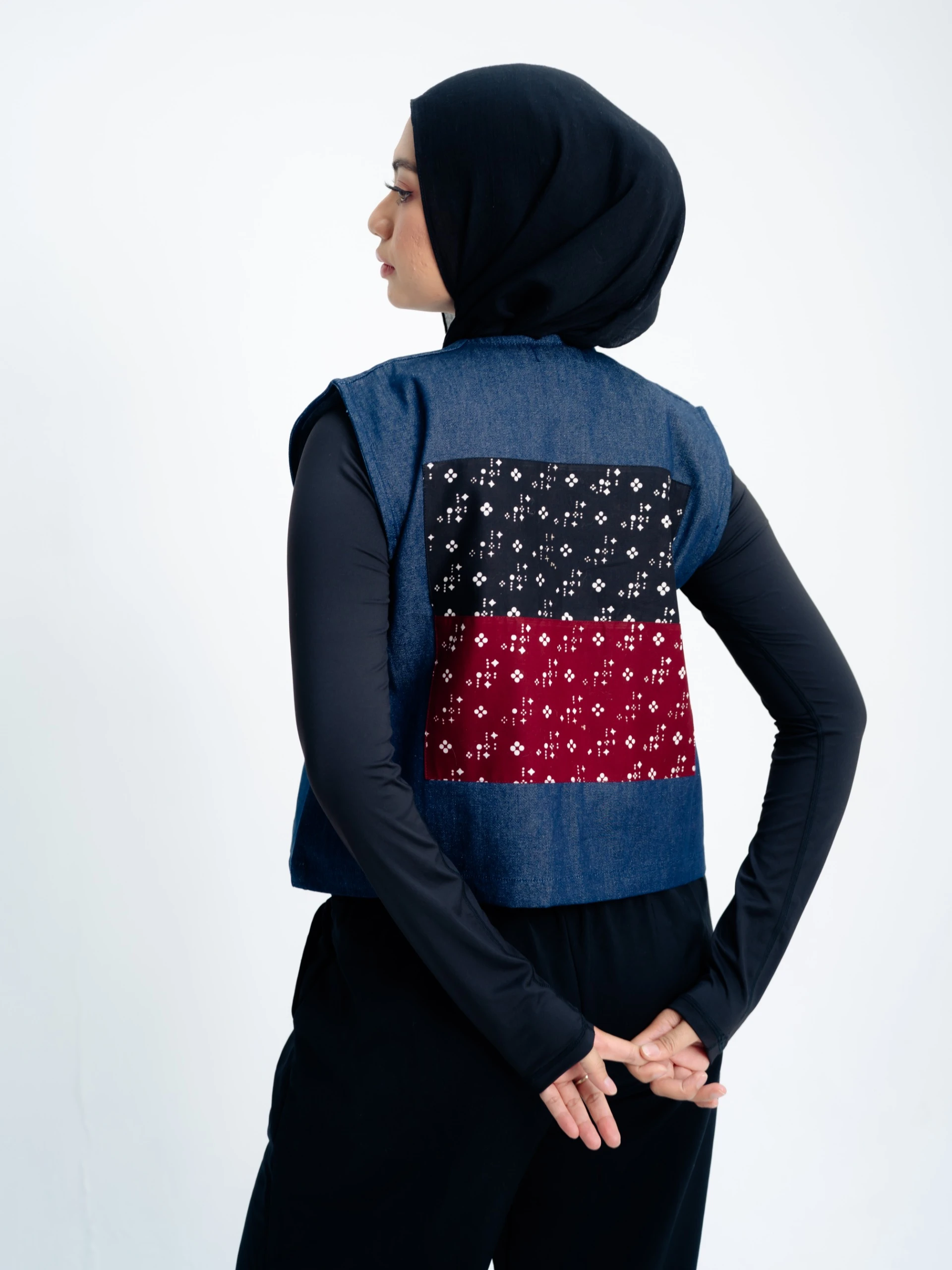 Vest Denim Patch Batik 2