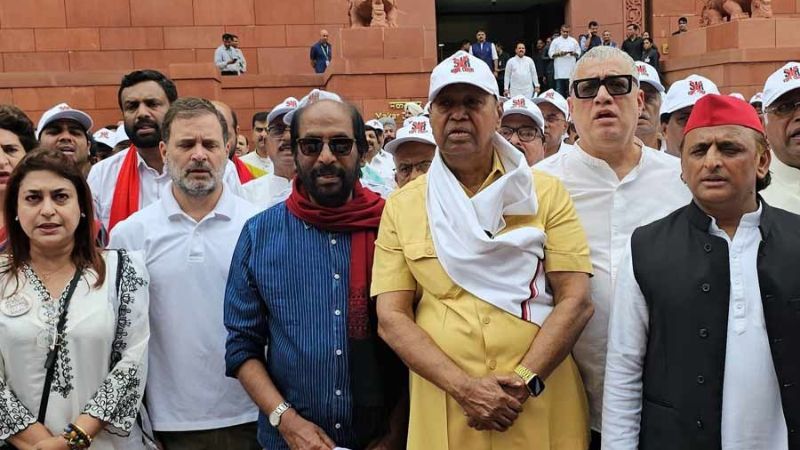 দিল্লিতে গ্রেপ্তার রাহুল গান্ধীসহ ১০০ বিজেপি বিরোধী সাংসদ