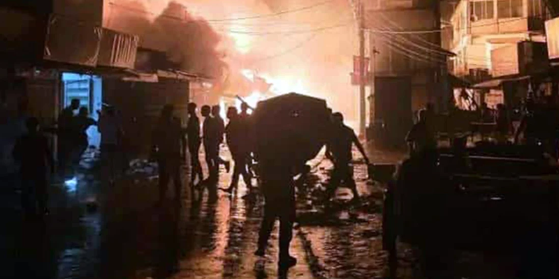 মহালছড়ি বাজারে ভয়াবহ অগ্নিকাণ্ডে ২৩ দোকান পুড়ে ছাই