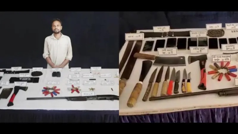 খাগড়াছড়িতে অস্ত্র ও মাদকসহ কারবারি আটক