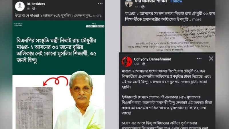 মাগুরায় ‘শুধু হিন্দু শিক্ষার্থীদের উপবৃত্তি’ দাবিটি বিভ্রান্তিকর, এটি ক্ষুদ্র নৃগোষ্ঠীর জন্য বিশেষ বরাদ্দ