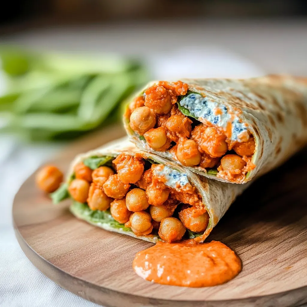 Spicy Buffalo Chickpea Wraps: Flavorful and Fun Delight