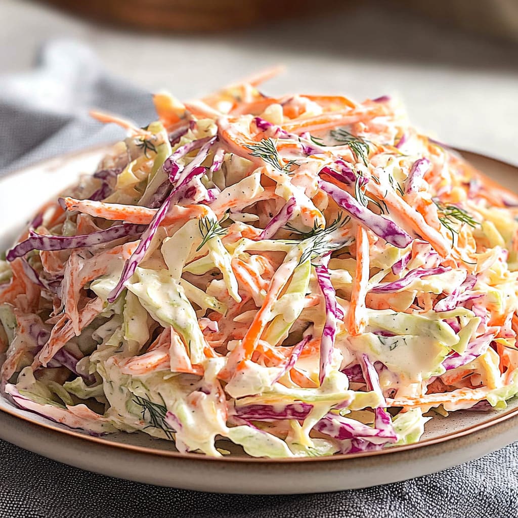 Creamy Sweet Dill Coleslaw: Refreshing Summer Delight