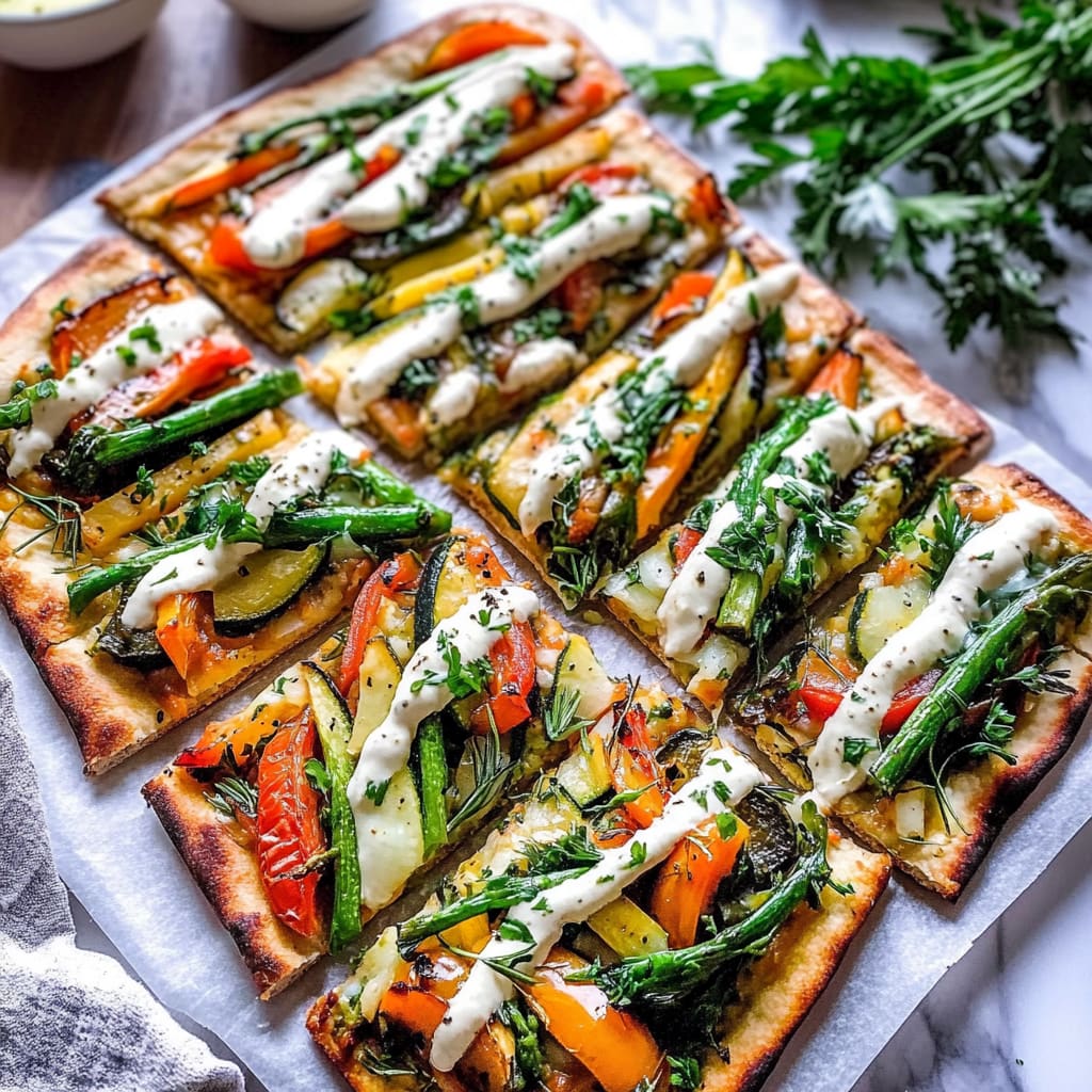 Springtime Pizza Springtime Veggie Pizza on Flatbread: Flavorful Delight
