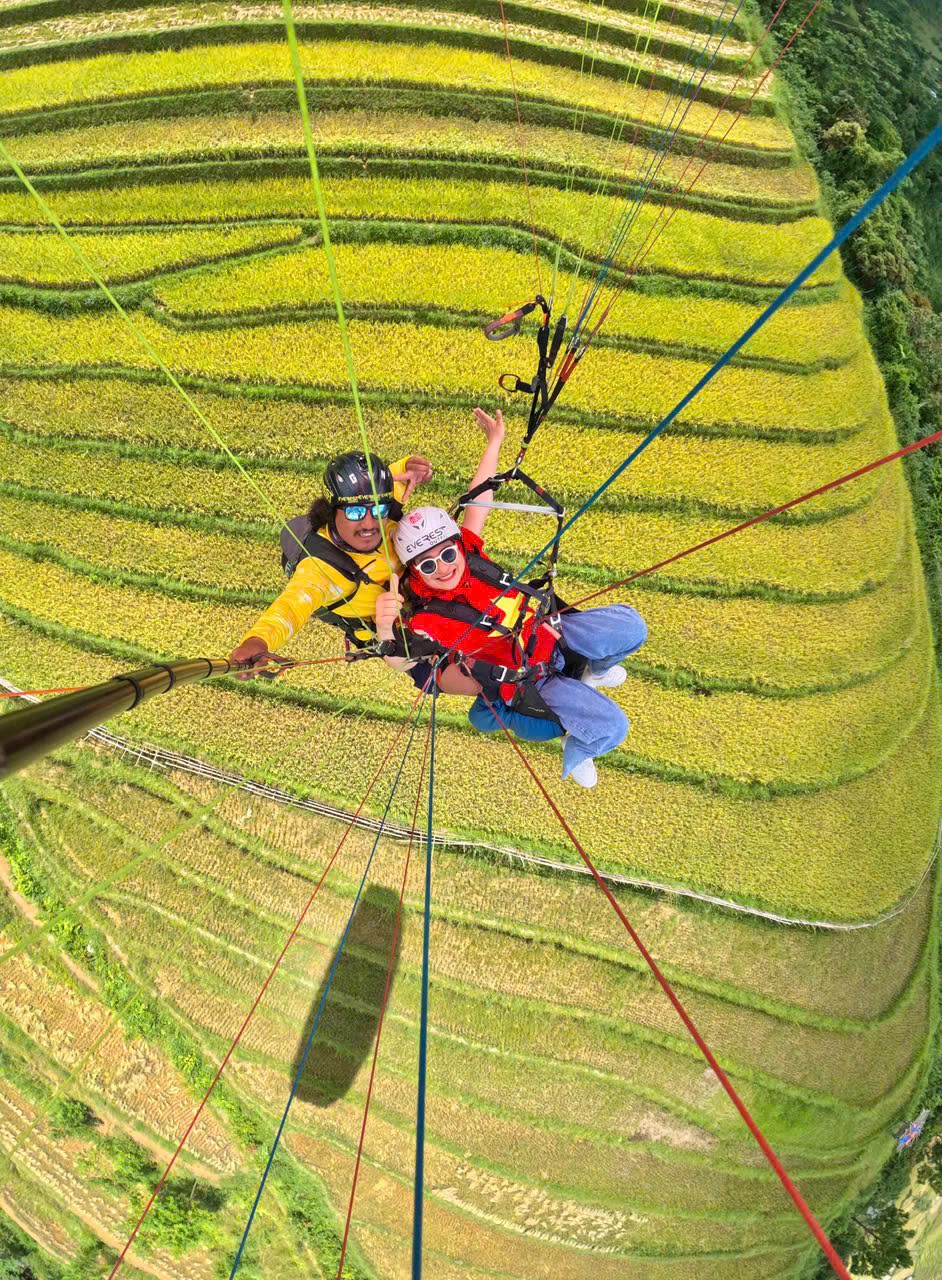 Flying above Golden season at Mu Cang Chai