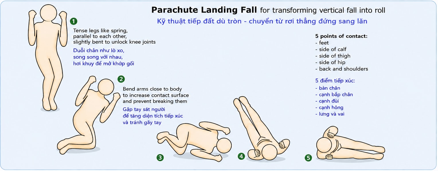 Controlling the wing after landing so it doesn't drag you.
